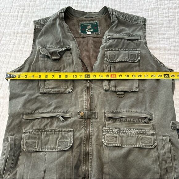 Vintage Orvis Fly Fishing Vest Tan Cargo Nylon Mesh Size L *flawed* - Picture 5 of 10